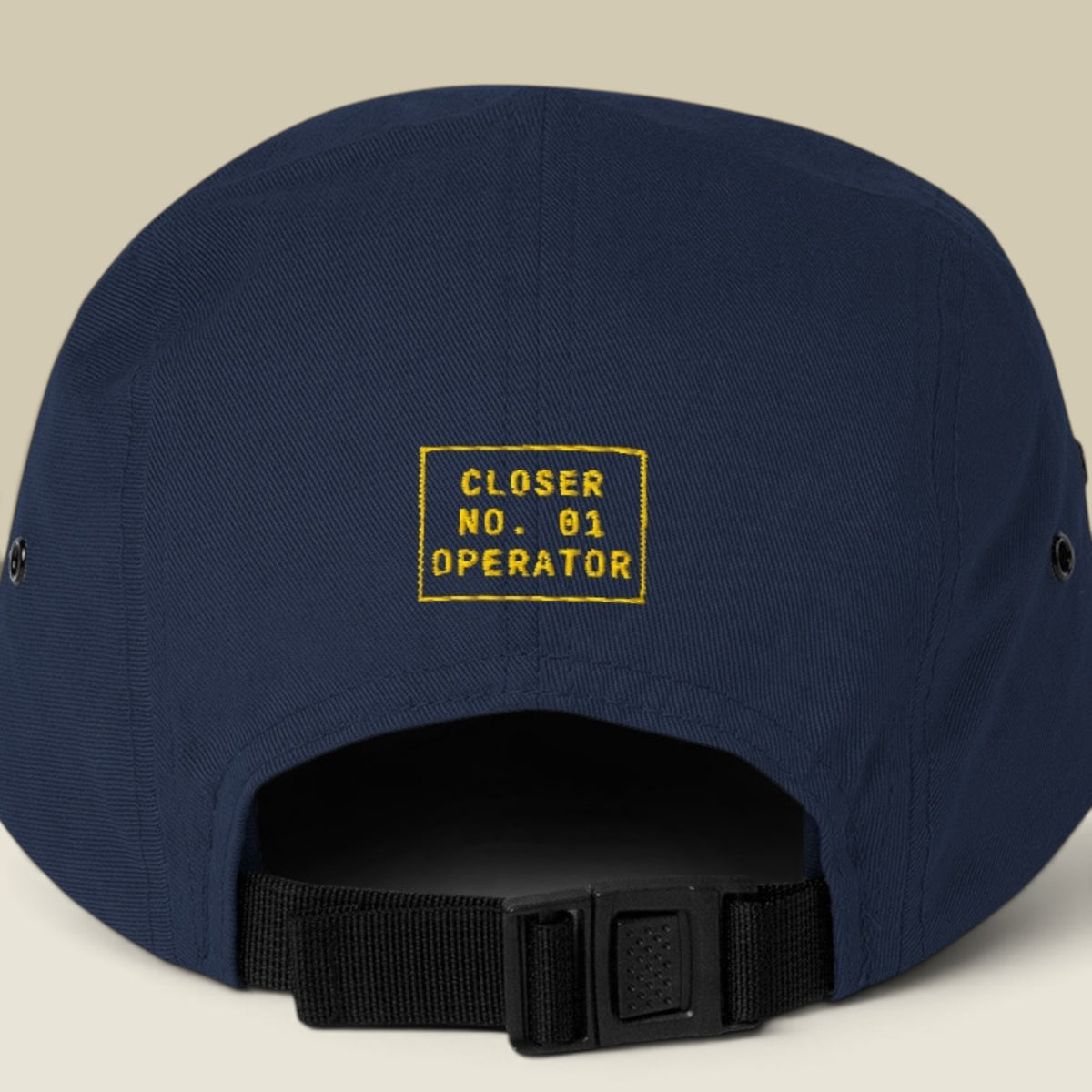 CLOSER five panel cap, yellow stitch — BLUE SICKS OPERATOR