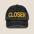 CLOSER vintage hat, yellow on black