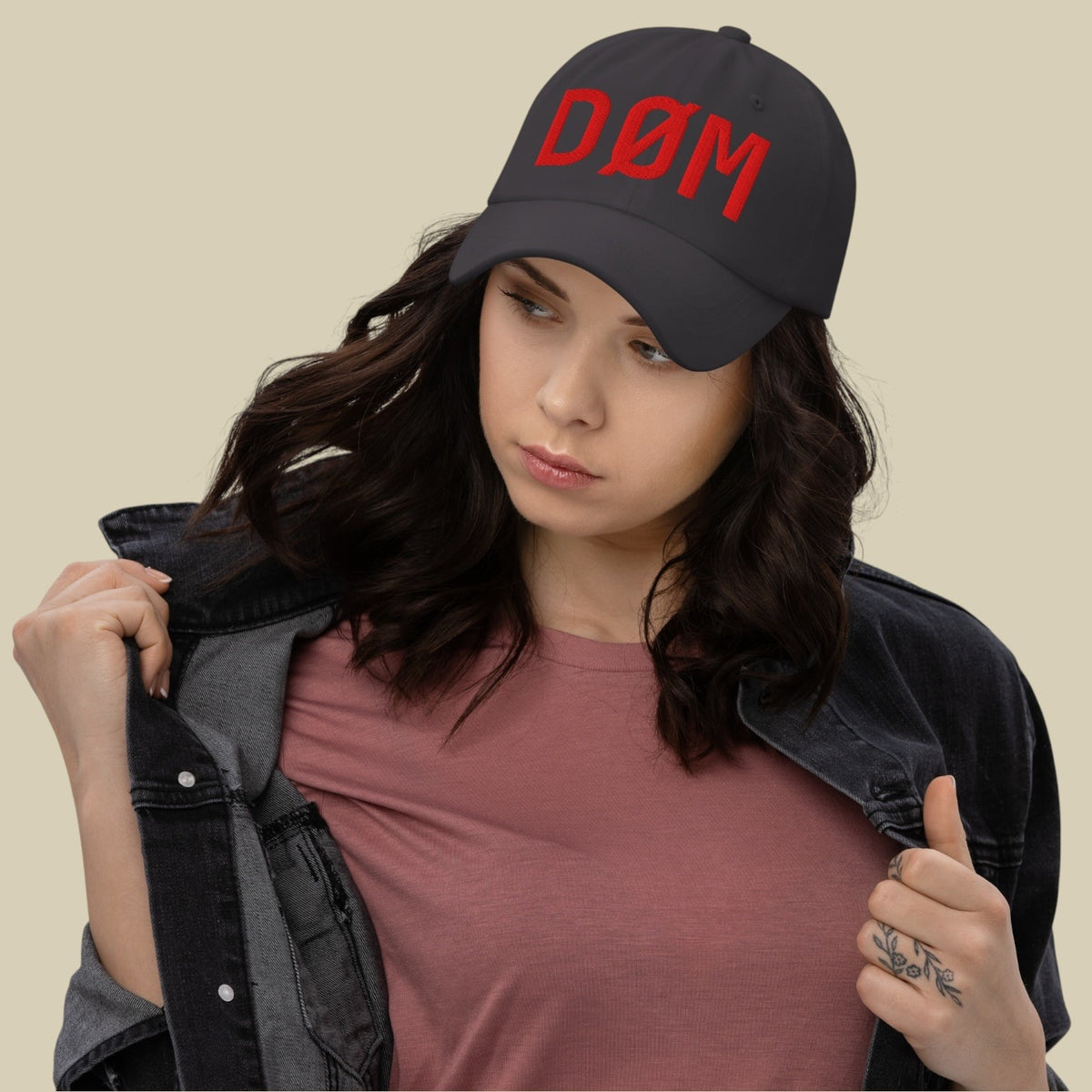 DØM · Low Profile Hat · Red Stitch