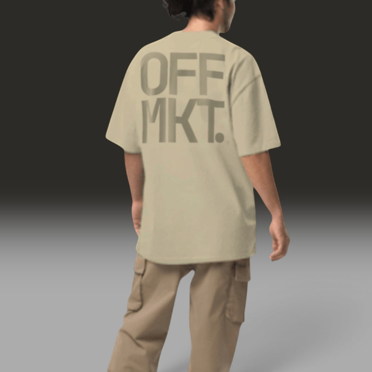OFF MKT. oversized high neck t-shirt in stone — BLUE SICKS OPERATOR