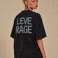 LEVERAGE black high neck tee, back, on model