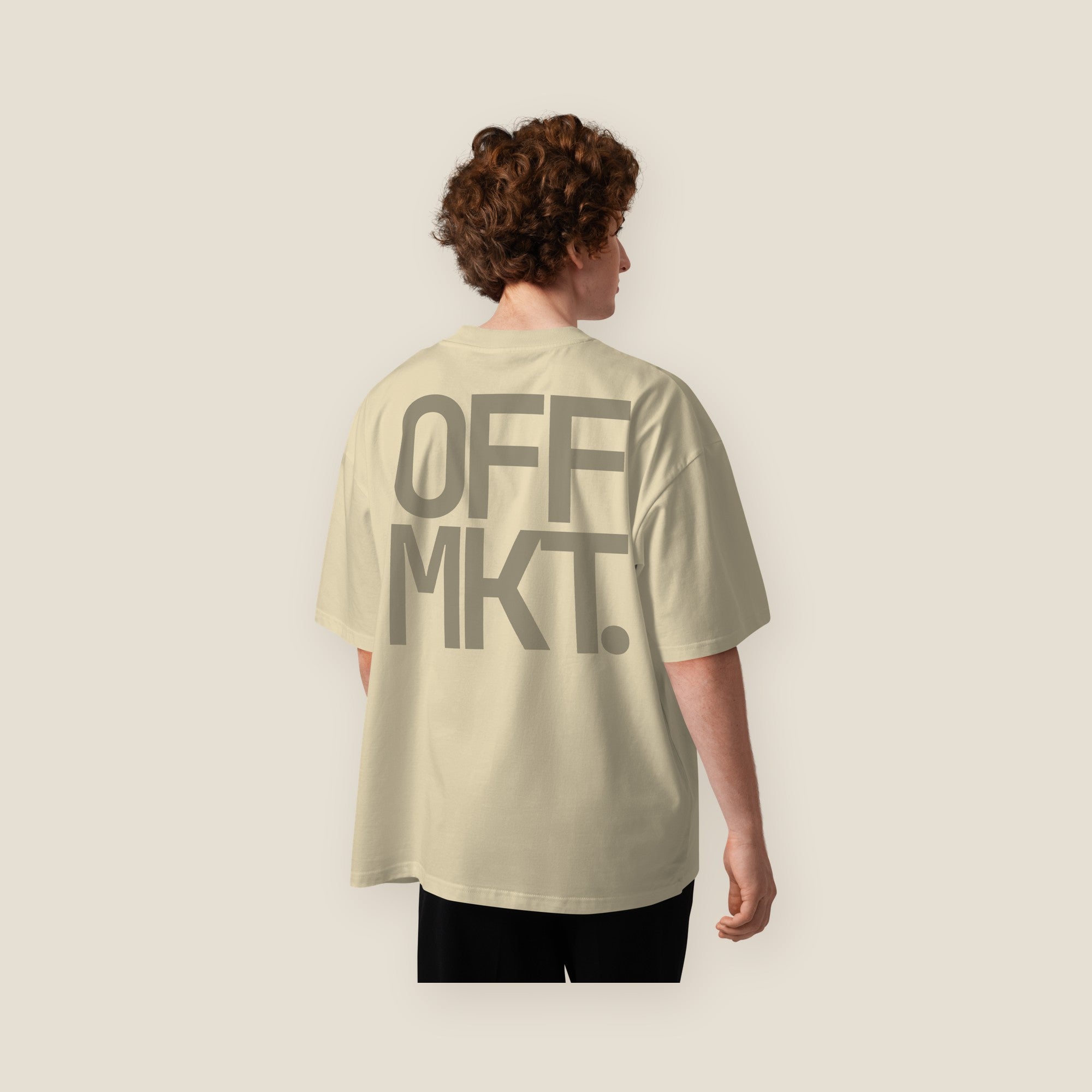 OFF MKT. · Unisex Organic · Oversized High Neck Tee · Stone