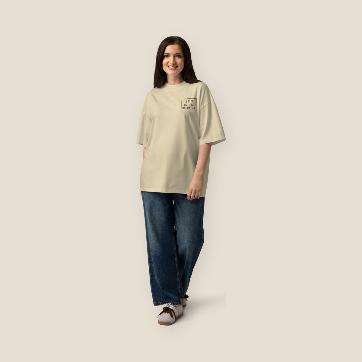 OFF MKT. · Unisex Organic · Oversized High Neck Tee · Stone