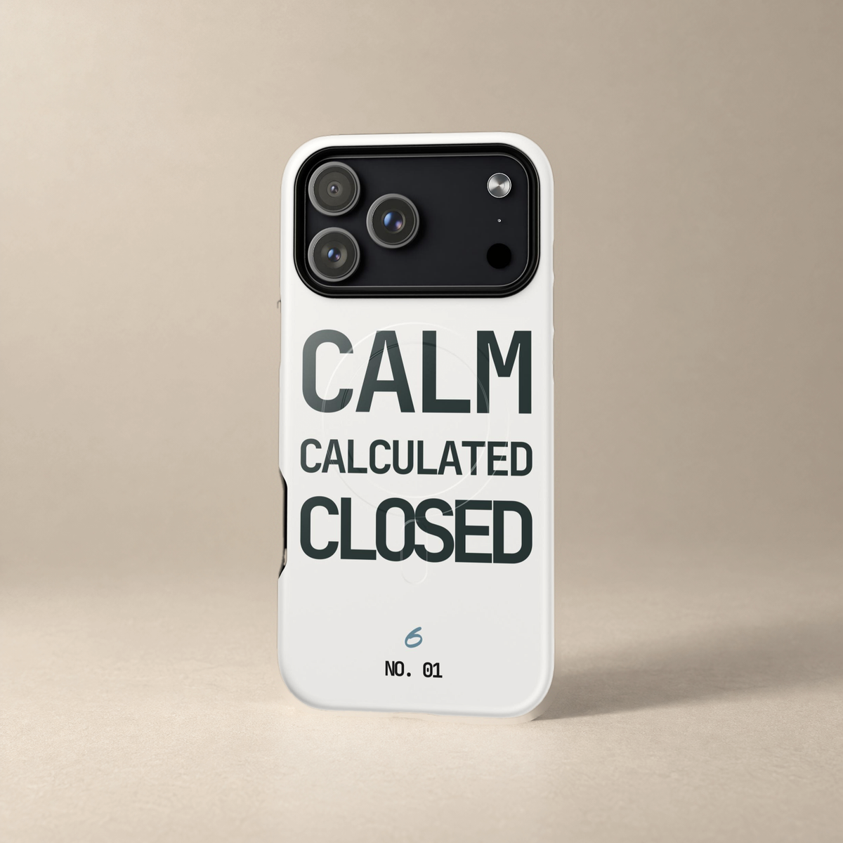 CALM · CALCULATED · CLOSED · MagSafe Tough Case · iPhone