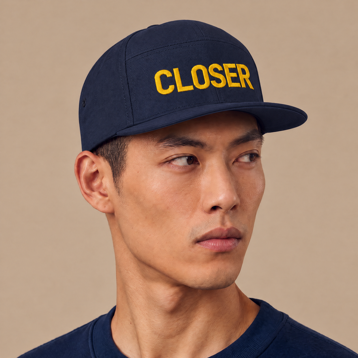 CLOSER · Five Panel Cap · Yellow Stitch