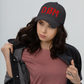 DØM low profile hat in dark grey, red stitch — BLUE SICKS OPERATOR