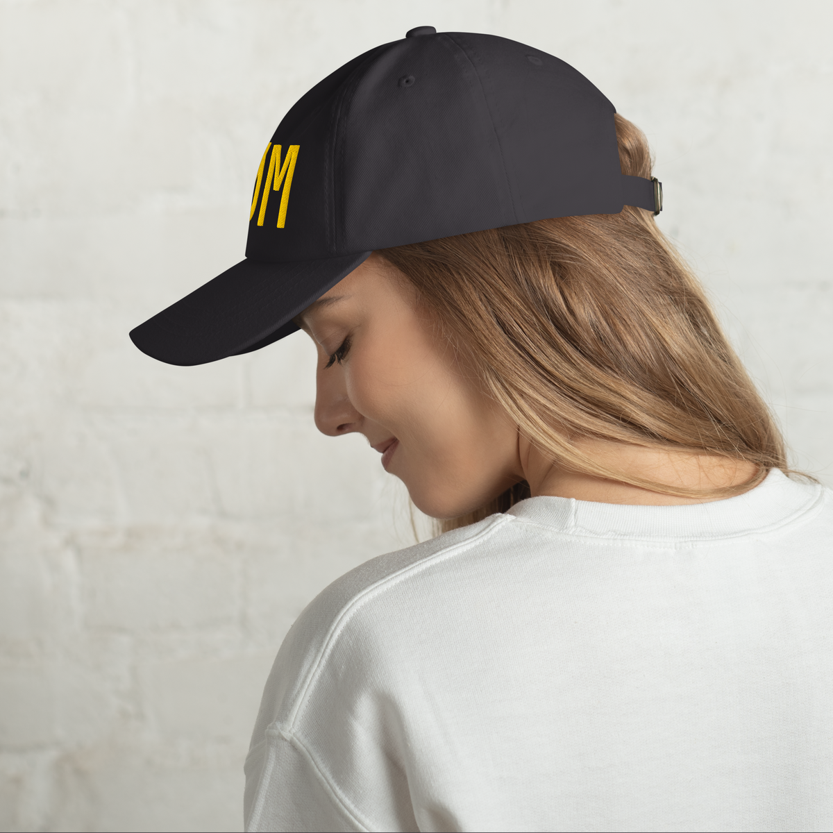 DØM low profile hat, yellow stitch — BLUE SICKS OPERATOR