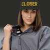 CLOSER snapback hat in black, yellow stitch — BLUE SICKS OPERATOR