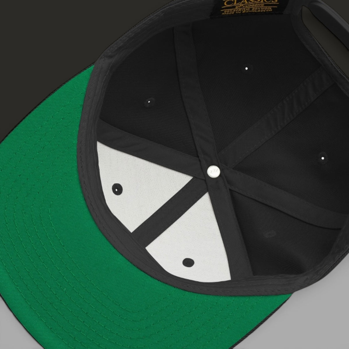 DØM snapback hat, yellow stitch — BLUE SICKS OPERATOR