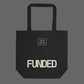 FUNDED organic cotton tote bag in black — BLUE SICKS OPERATOR