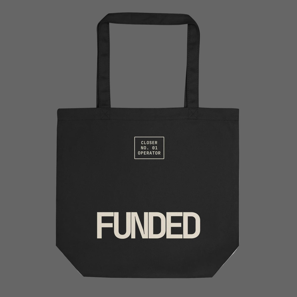FUNDED organic cotton tote bag in black — BLUE SICKS OPERATOR