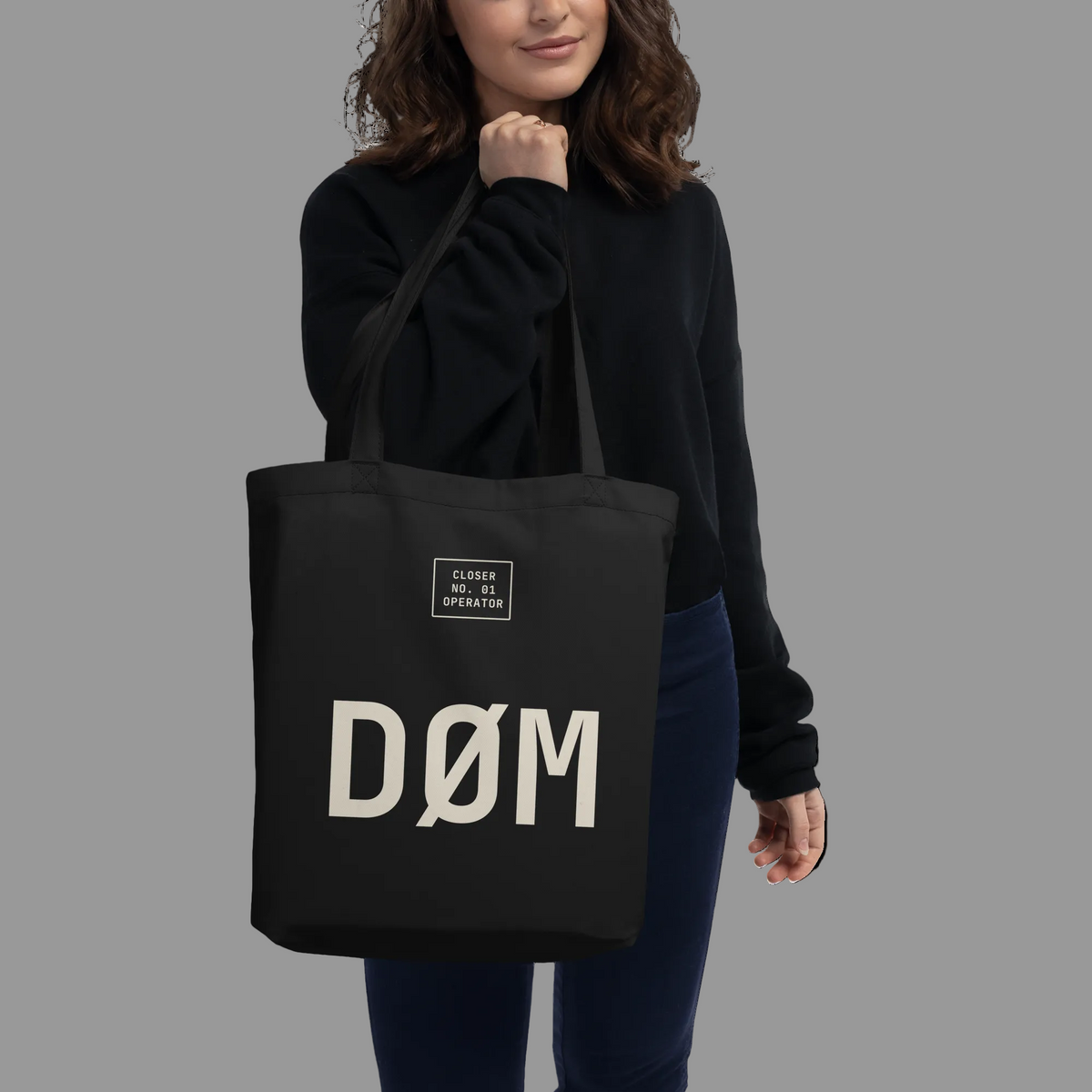 DØM organic cotton tote bag in black — BLUE SICKS OPERATOR