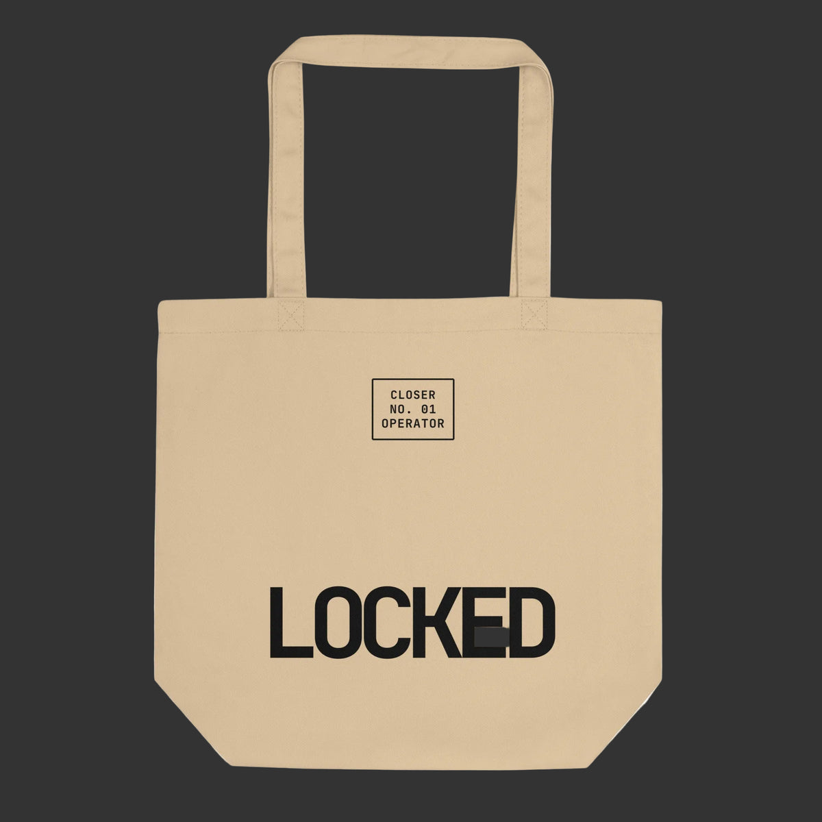 LOCKED organic cotton tote bag in bone — BLUE SICKS OPERATOR