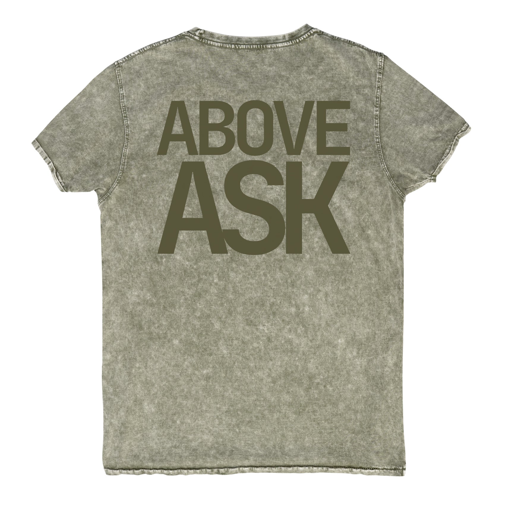ABOVE ASK · Unisex Denim Tee · Olive