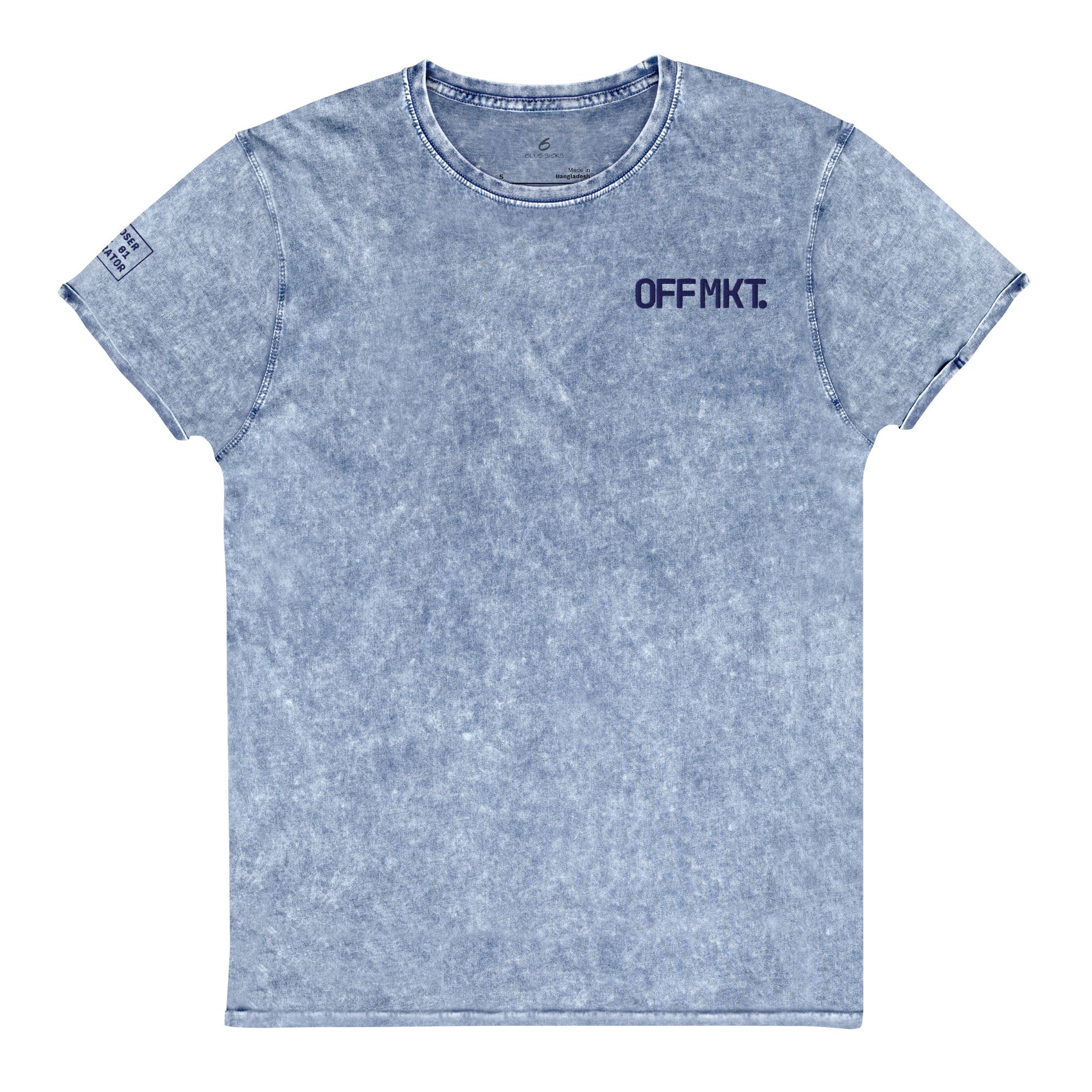 OFF MKT. · Embroidered Denim Tee · Blue