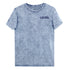 LOCKED. embroidered mineral-wash denim tee in Blue — front view, embroidered · Closer Capsule No. 01 · Blue Sicks