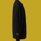 Organic crewneck in black, yellow stitch — BLUE SICKS OPERATOR