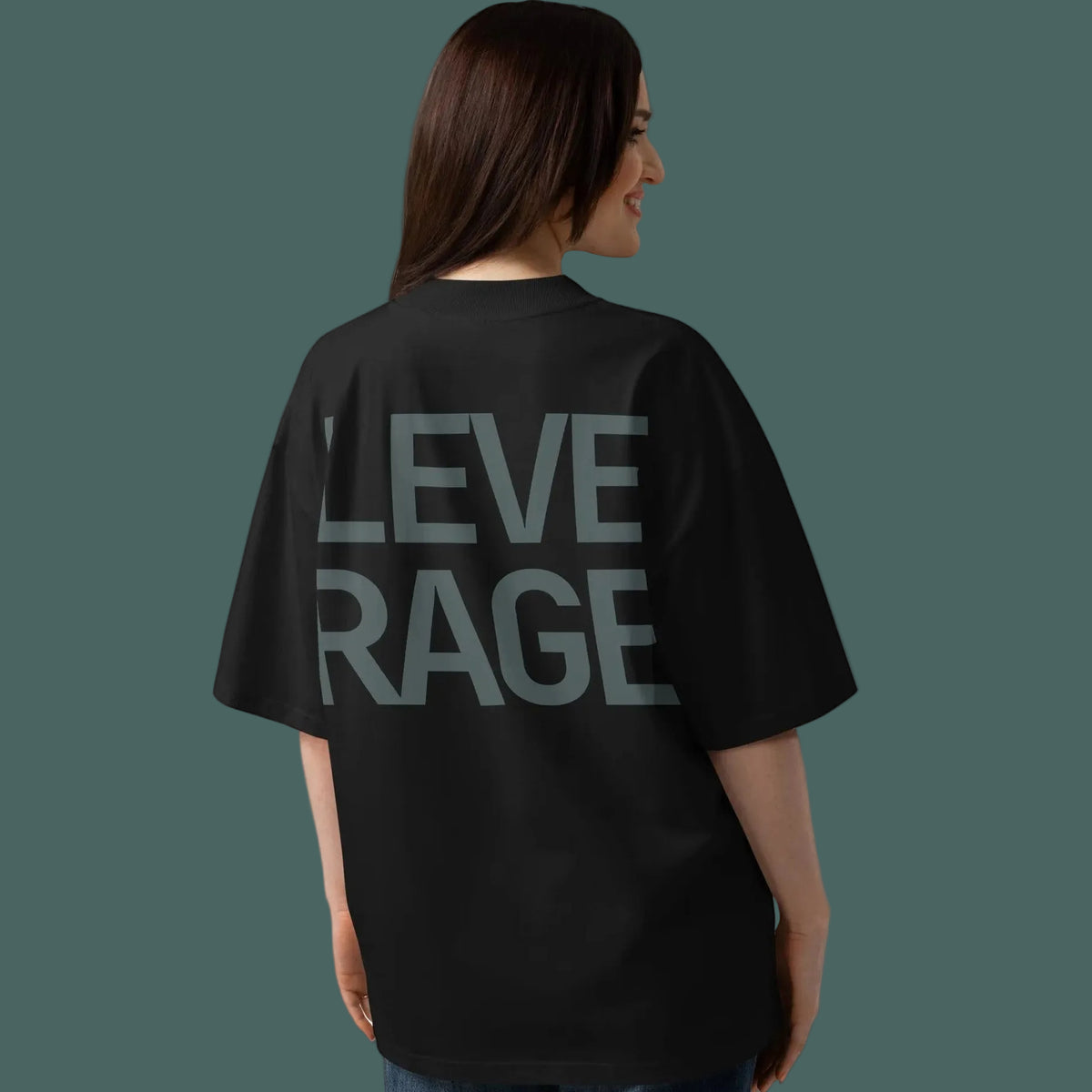 LEVERAGE oversized high neck t-shirt in black — BLUE SICKS OPERATOR