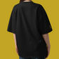 Oversized high neck t-shirt in black, back view on model — BLUE SICKS OPERATOR