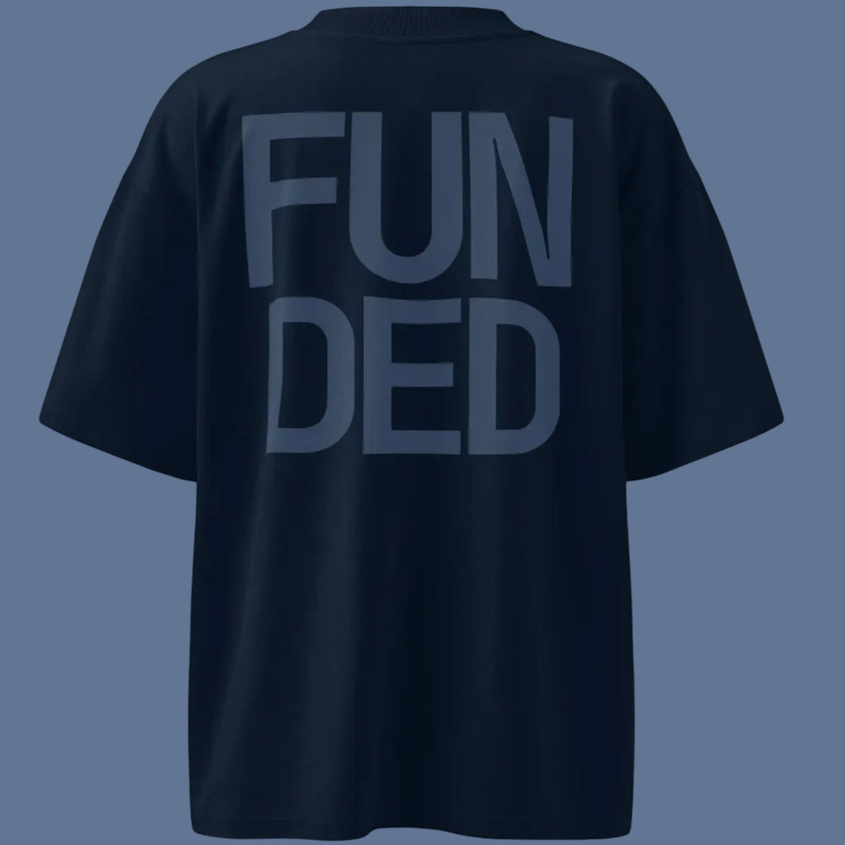 FUNDED oversized high neck t-shirt in navy — BLUE SICKS OPERATOR