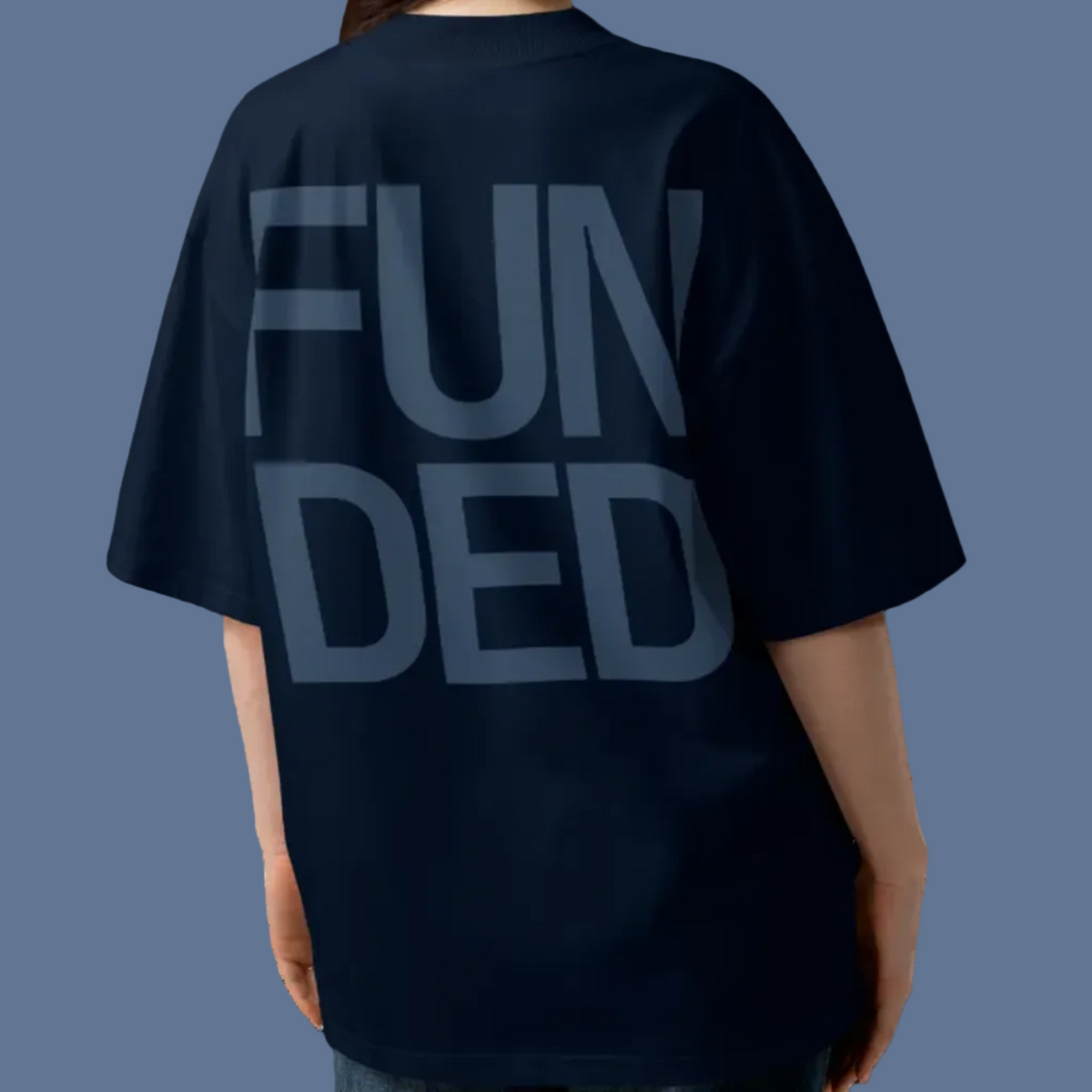 FUNDED oversized high neck t-shirt in navy — BLUE SICKS OPERATOR