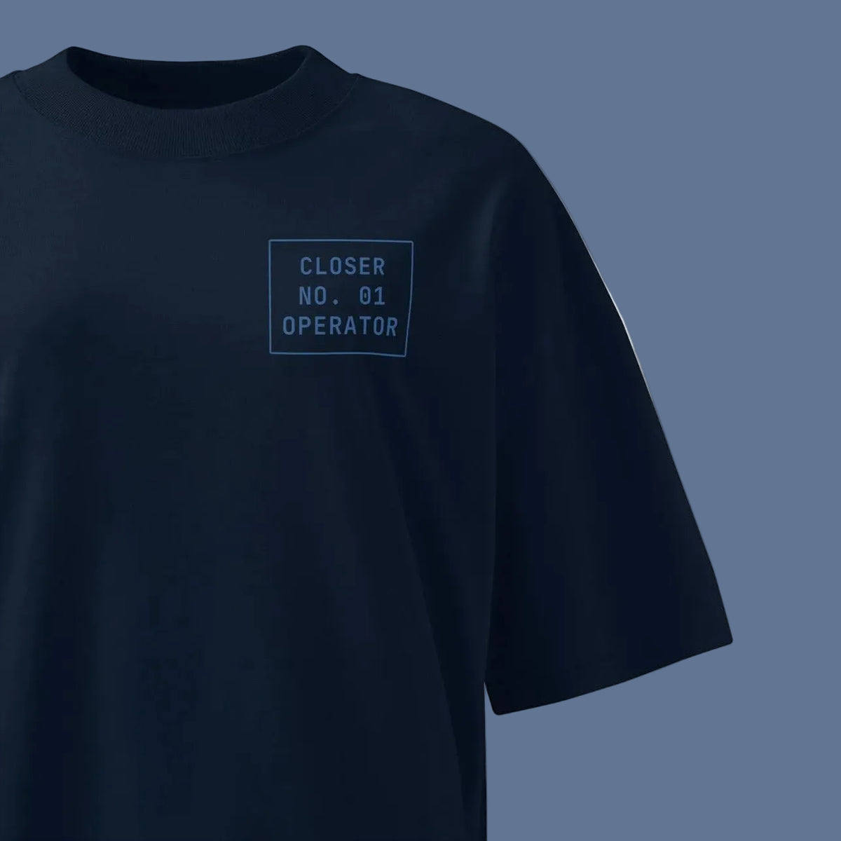 Oversized high neck t-shirt in navy — BLUE SICKS OPERATOR
