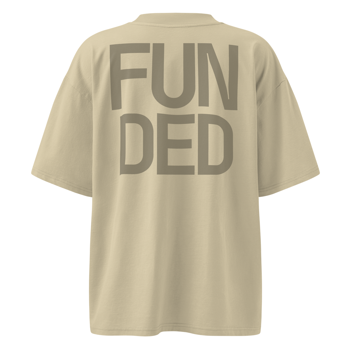 FUNDED · Unisex · Organic Oversized High Neck Tee · Stone