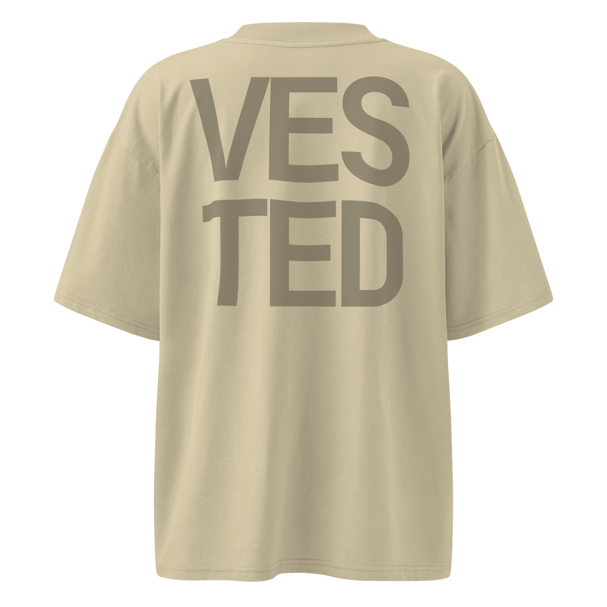 VESTED · Unisex Oversized High Neck Tee · Stone
