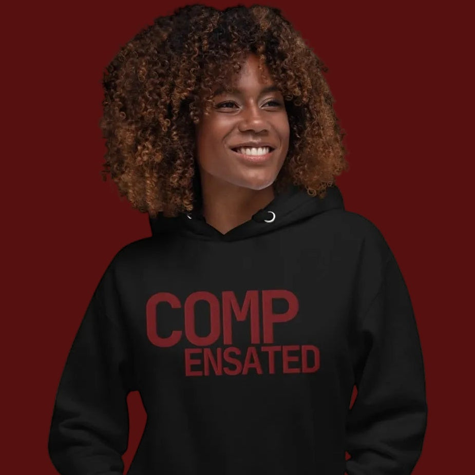 COMPENSATED heavyweight hoodie, ox blood stitch — BLUE SICKS OPERATOR