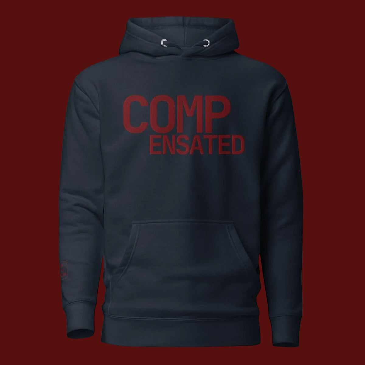 COMPENSATED heavyweight hoodie, ox blood stitch — BLUE SICKS OPERATOR