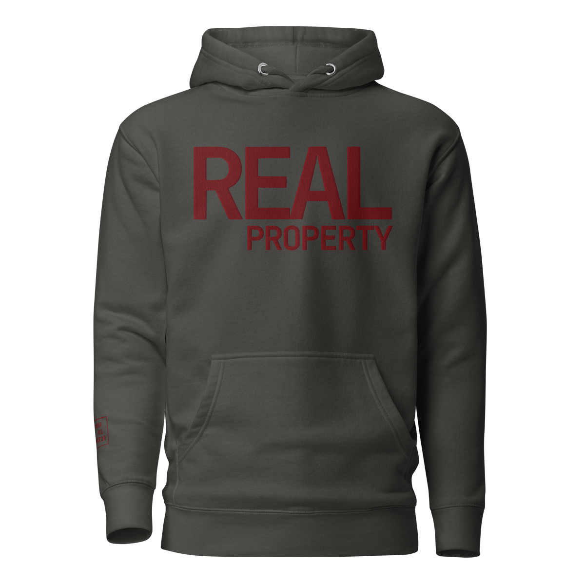 REAL PROPERTY · Unisex Hoodie · Ox Blood Stitch