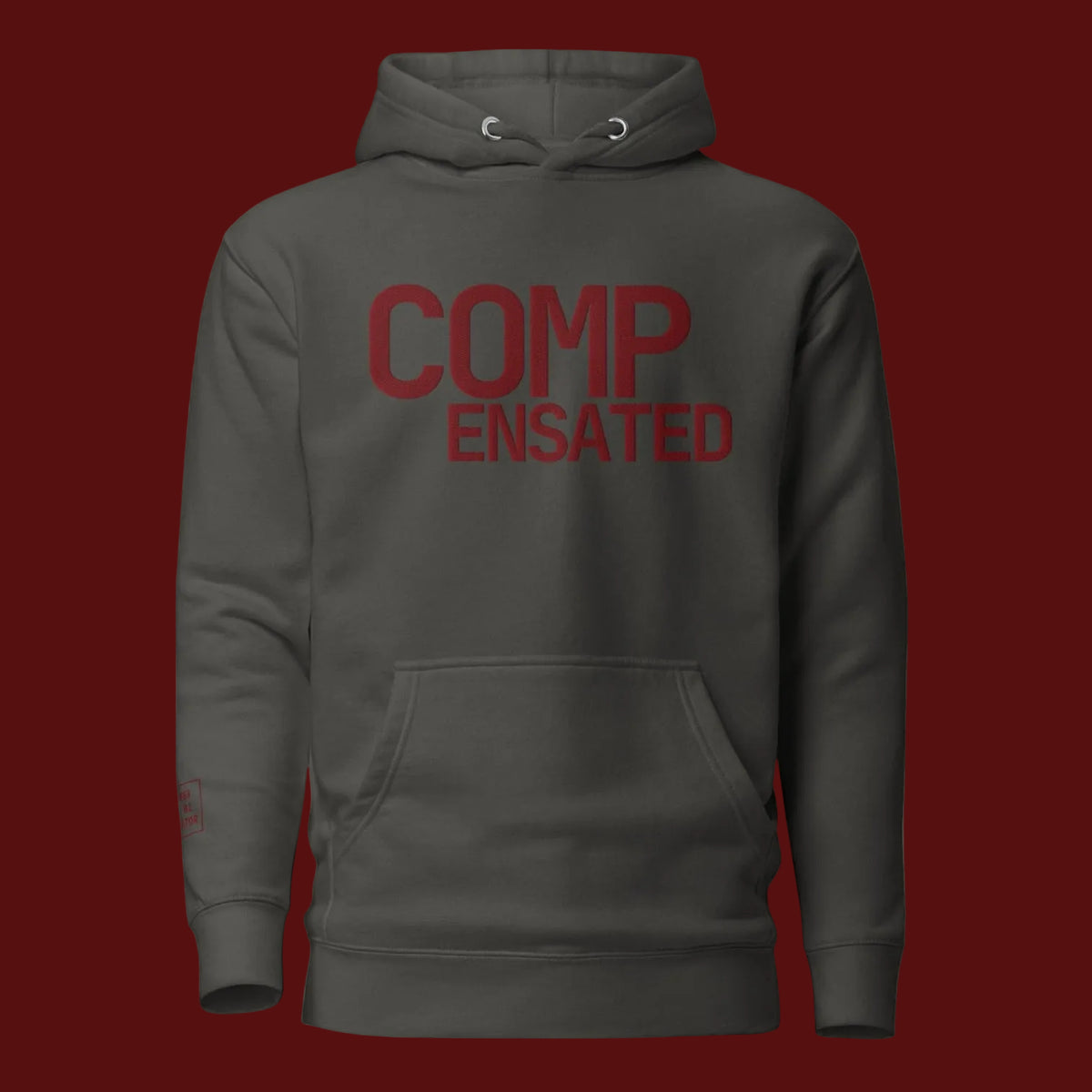 COMPENSATED heavyweight hoodie, ox blood stitch — BLUE SICKS OPERATOR