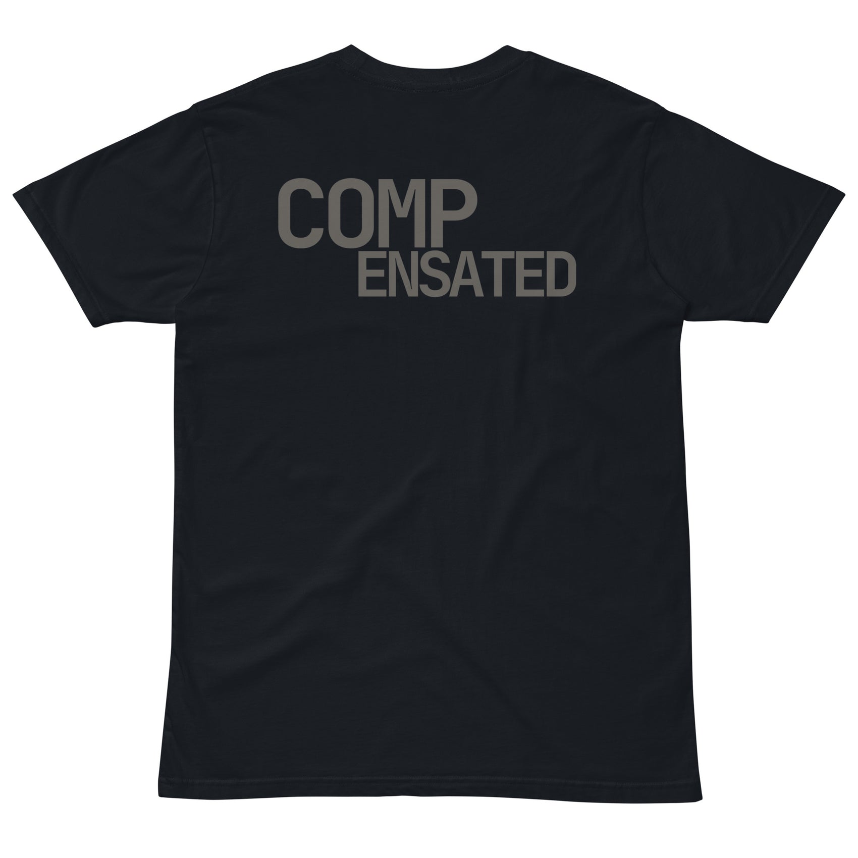 COMPENSATED · Unisex T-Shirt · Midnight Navy