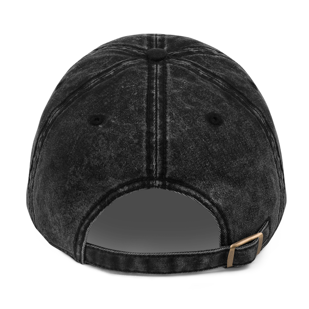 CLOSER vintage low profile hat in black, yellow stitch — BLUE SICKS OPERATOR