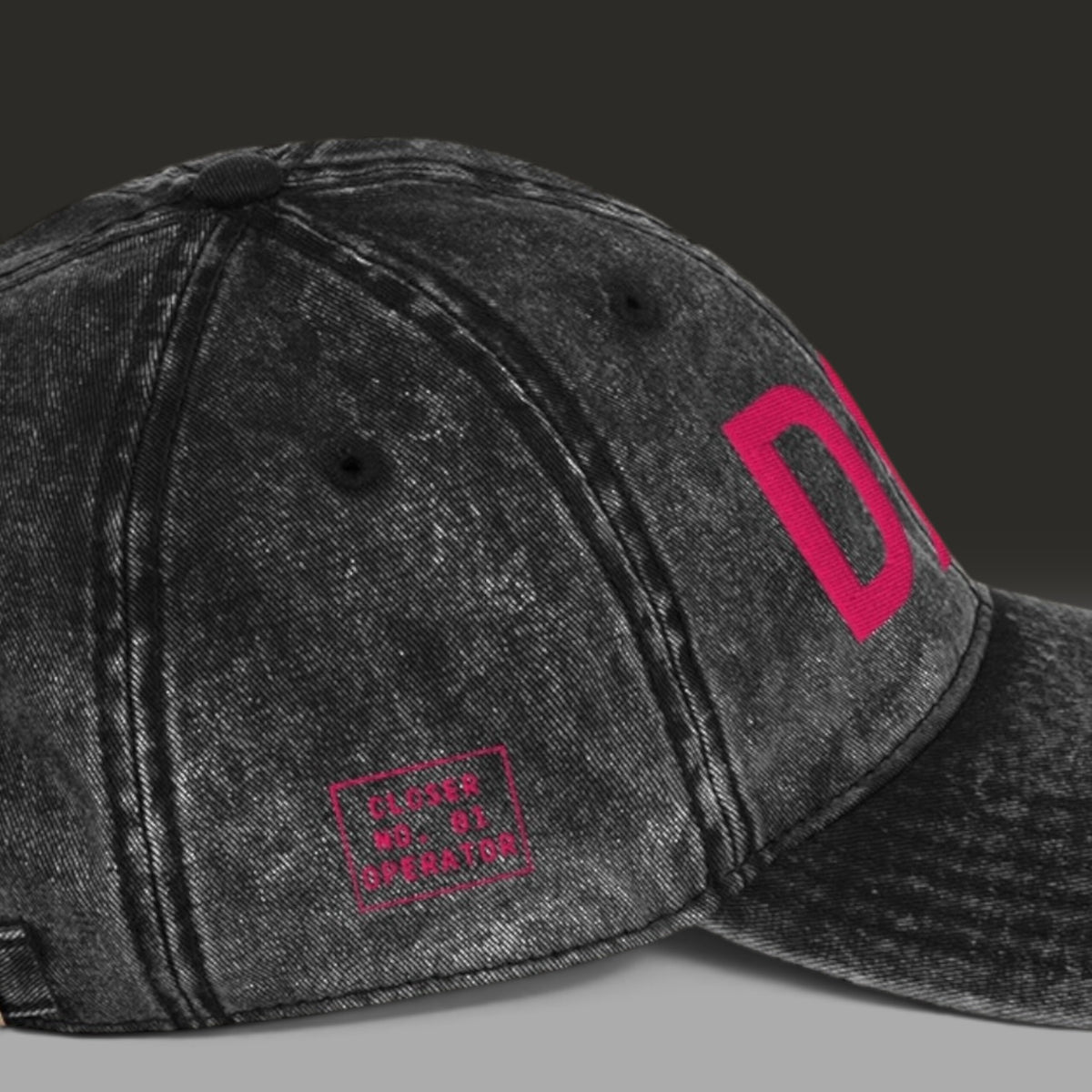 DØM vintage low profile hat, fuchsia stitch — BLUE SICKS OPERATOR
