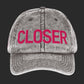 CLOSER vintage low profile hat, fuchsia stitch — BLUE SICKS OPERATOR