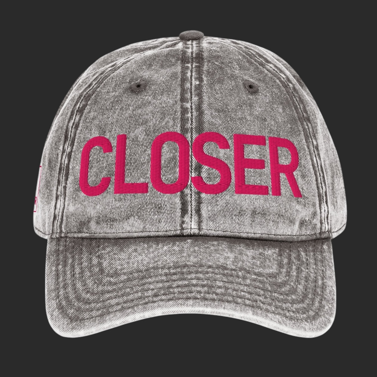 CLOSER vintage low profile hat, fuchsia stitch — BLUE SICKS OPERATOR